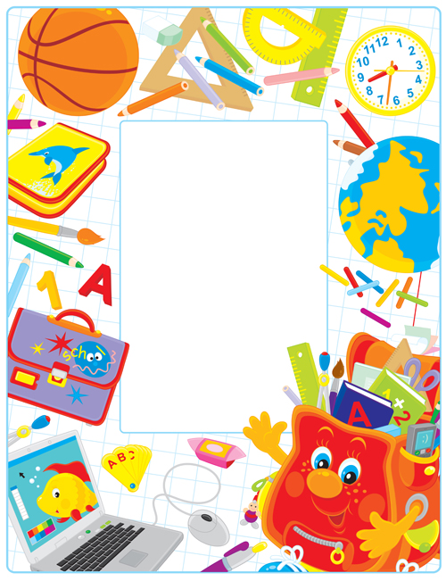 Set of Back to School elements background vector 02 school elements element back   