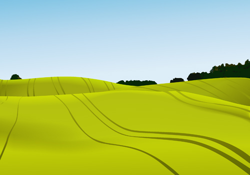 Beautiful fields landscapes vector set 02 landscape fields beautiful   