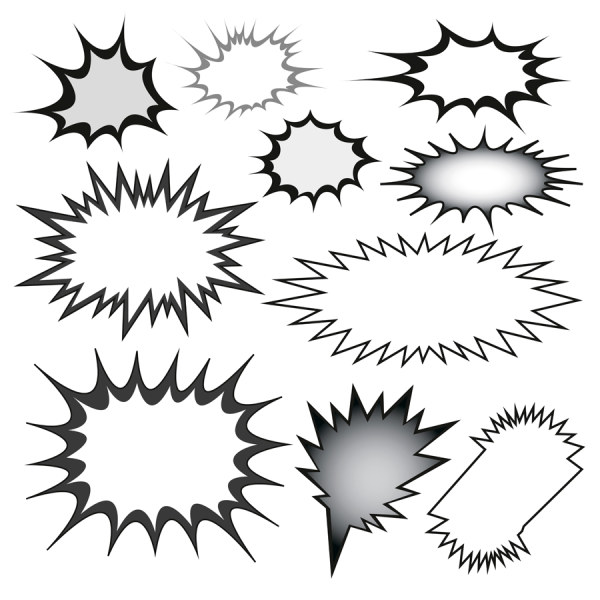 Cartoon explosion frames vector set 01 frames explosion cartoon   