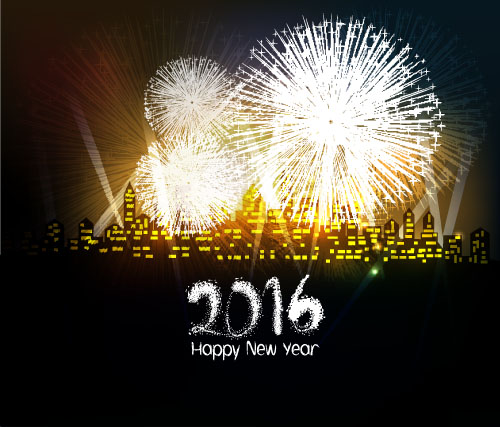 2016 new year with firework background vector 09 year new firework background 2016   