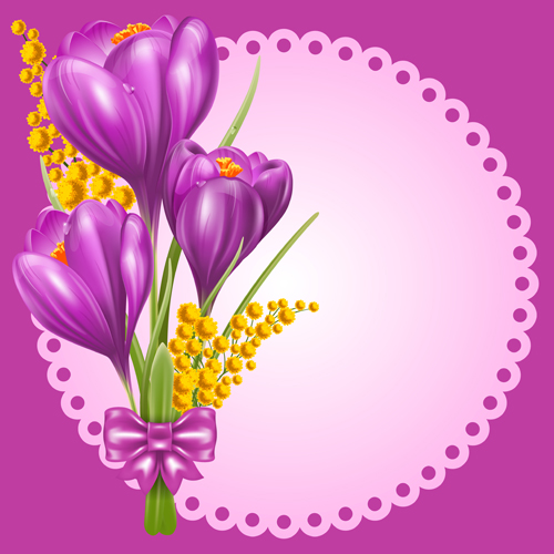 Beautiful purple flower card vectors 03 purple flower card vector card beautiful   