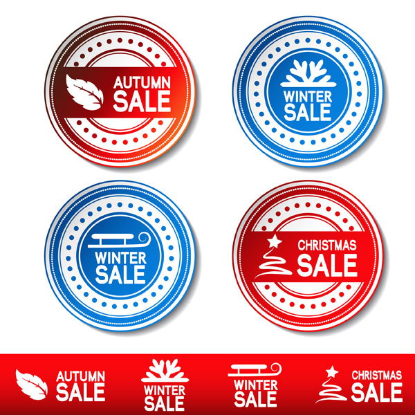 Autumn and winter offer labels stickers vector 04 winter stickers sticker labels label autumn   