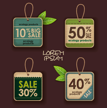 Ecology products price tags vector set 05 tags products product ecology   