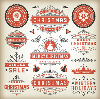 2015 Christmas sales labels vintage vector 02 vintage sales labels christmas 2015   