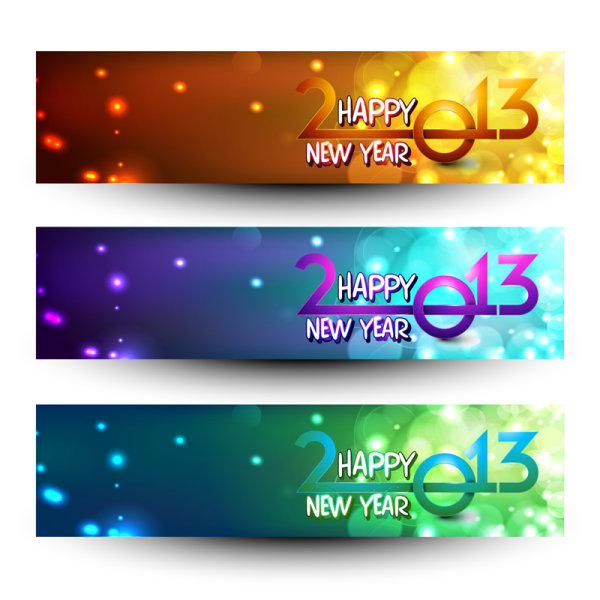 2013 Happy New Year theme banner vector 04 theme new year happy banner 2013   
