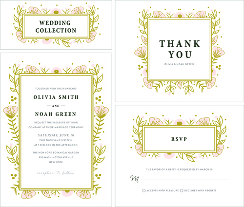 Elegant wedding invitations creative vector material 01 wedding invitation elegant creative   