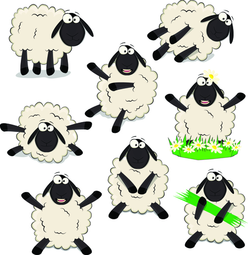 Amusing black sheeps vector sheep Amusing   