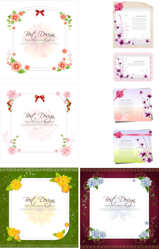 Stationery borders fashion vector flowers Border patterns   