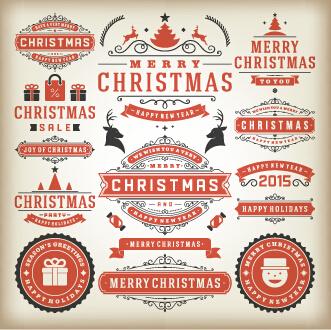 2015 Christmas sales labels vintage vector 04 vintage sales labels christmas 2015   