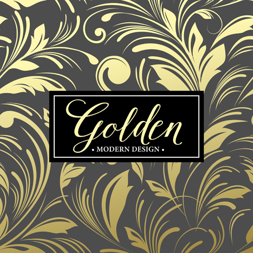 Floral seamless pattern with gold frame vectors 05 seamless pattern gold frame floral   