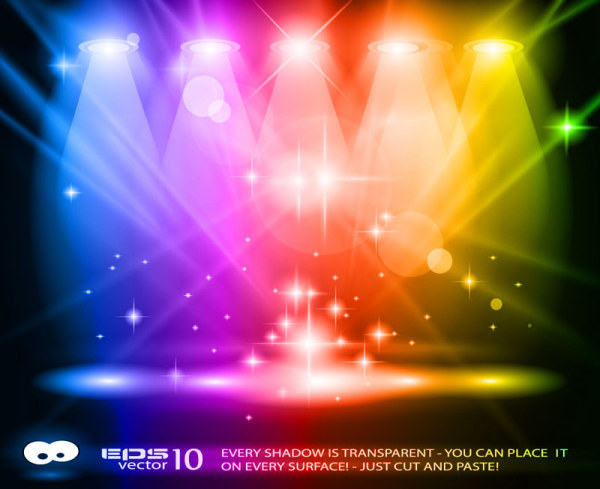 Rainbow Stage spotlights vector background 02 stage spotlights spotlight rainbow lights   