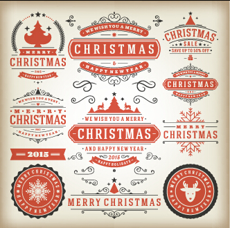 2015 Christmas sales labels vintage vector 03 vintage sales christmas 2015   