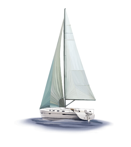 Vector sailing boat design material sailing material boat   