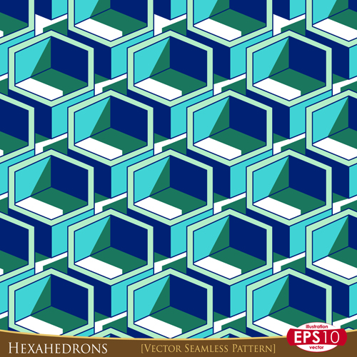 Creative hexahedron vector seamless pattern vector 02 seamless pattern vector hexahedron creative   