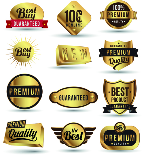 Golden sale badges and label with stickers vector 03 stickers sticker sale golden badges badge   