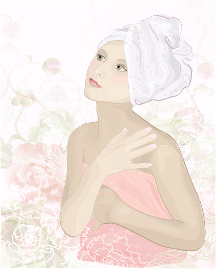Spa beauty salon Illustration vector set 03 spa salon illustration beauty salon beauty   
