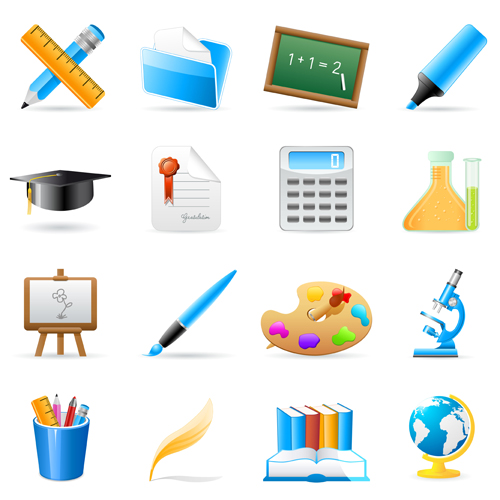Set of Back to School elements icon vector 04 school elements element back   
