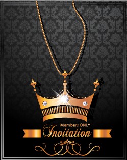 Luxury Crown Invitation Card Vector 01 luxury invitation crown card vector card   