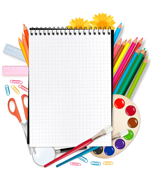 Set of Back to School elements background vector 01 school elements element back   