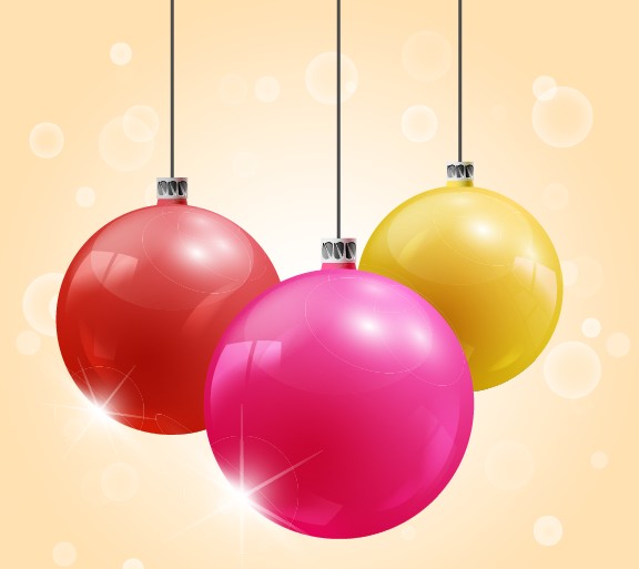 2014 Christmas colored baubles design vector 04 colored christmas baubles 2014   