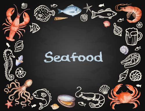 Sea food vintage styles vector 04 vintage sea food   