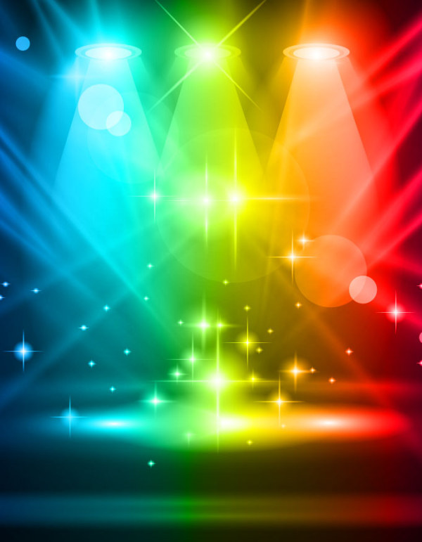 Rainbow Stage spotlights vector background 03 stage spotlights spotlight rainbow lights   
