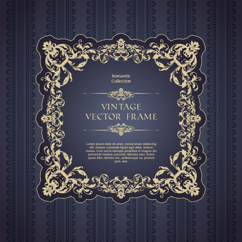 Romantic vintage frame vector material 02 vintage romantic material frame   