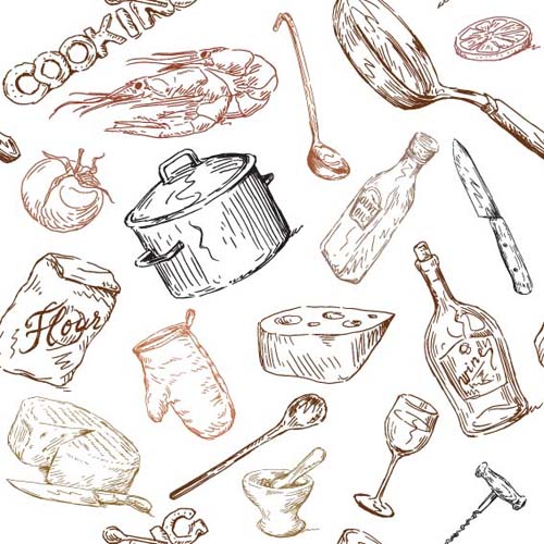 Hand drawn Illustrations Food elements vector 03 hand-draw hand drawn food elements element   