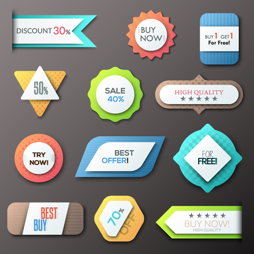 Office bookmarks with labels vector material office material labels bookmarks   