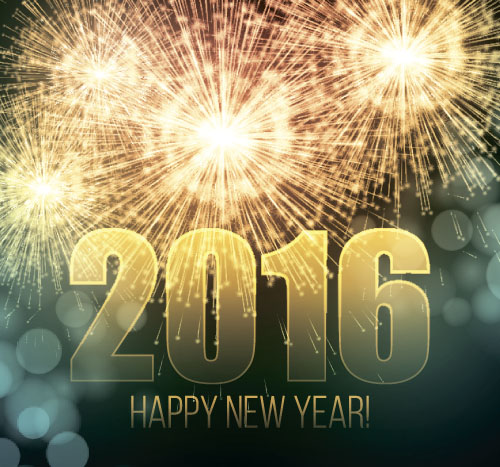2016 new year with firework background vector 02 year new firework background 2016   