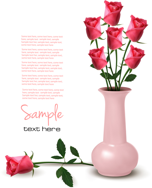 Set of Pretty rose elements vector 01 rose pretty elements element   