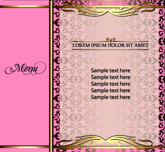 Golden frame menu cover design vector 02 menu golden frame cover   