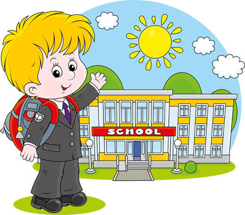 Cute school children vectors geaphics set 02 school cute children   