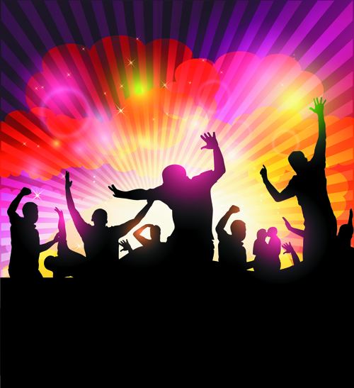 Set of Music Party People design Vector 02 people party music   