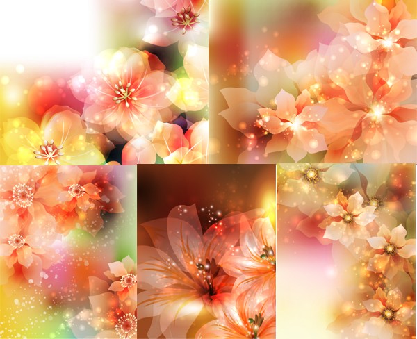 Colorful dream flower background vector material flower dream colorful   