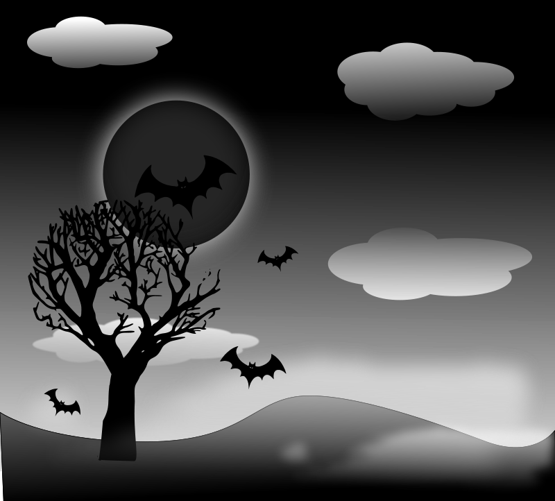 Halloween night with bats vector background Vector Background night halloween background   