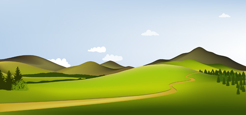 Beautiful fields landscapes vector set 09 landscape fields beautiful   