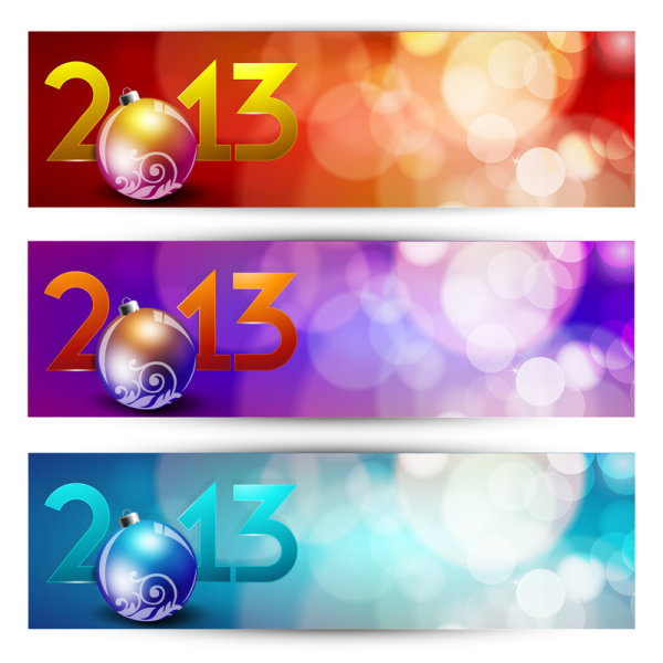 2013 Happy New Year theme banner vector 03 year theme new year happy banner 2013   