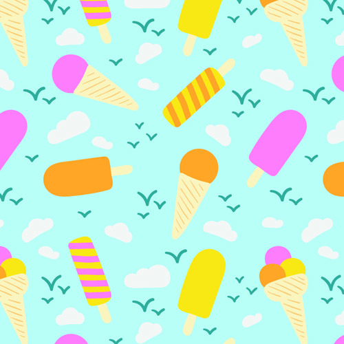 Simple Ice creams seamless pattern vector simple seamless pattern ice cream   