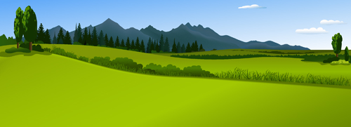 Beautiful fields landscapes vector set 16 landscape fields beautiful   