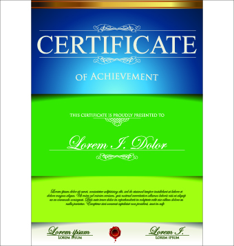 Classic color certificate design vector 01 luxury classic certificate 2014   