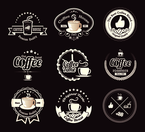 Original design coffee labels vector 04 original labels coffee   