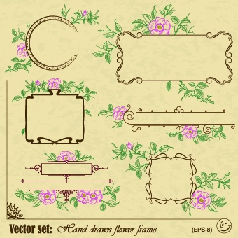 Vintage flower frame and border vector 02 vintage frame flower   