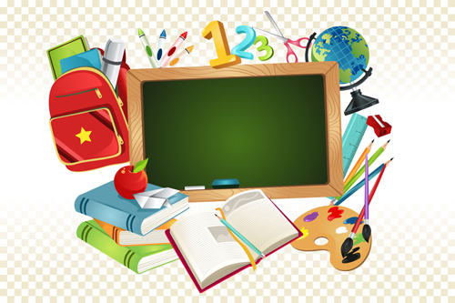 Set of Back to School elements background vector 05 school elements element back   