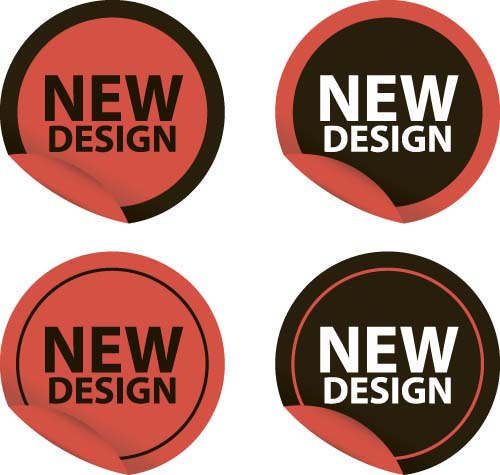 New design stickers vectors 04 stickers new design   