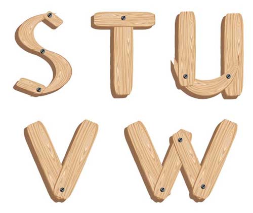 Creative Wooden Alphabet design vector set 03 103794 wooden creative alphabet   