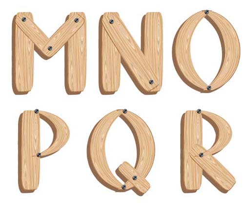 Creative Wooden Alphabet design vector set 02 wooden creative alphabet   