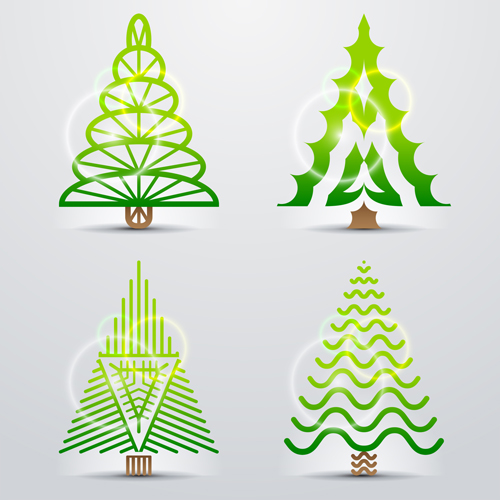 Different Christmas tree design vector 01 symbols symbol different christmas tree christmas 2014   