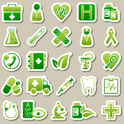 Different green icon vector set 02 icon green different   