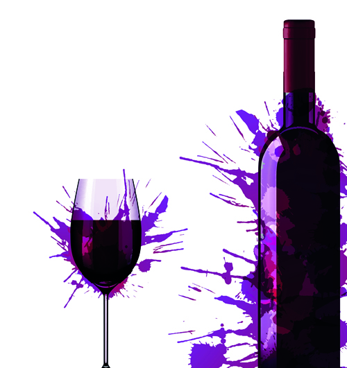 Wine Bottle with Splash Effect vector 01 wine bottle wine splash   